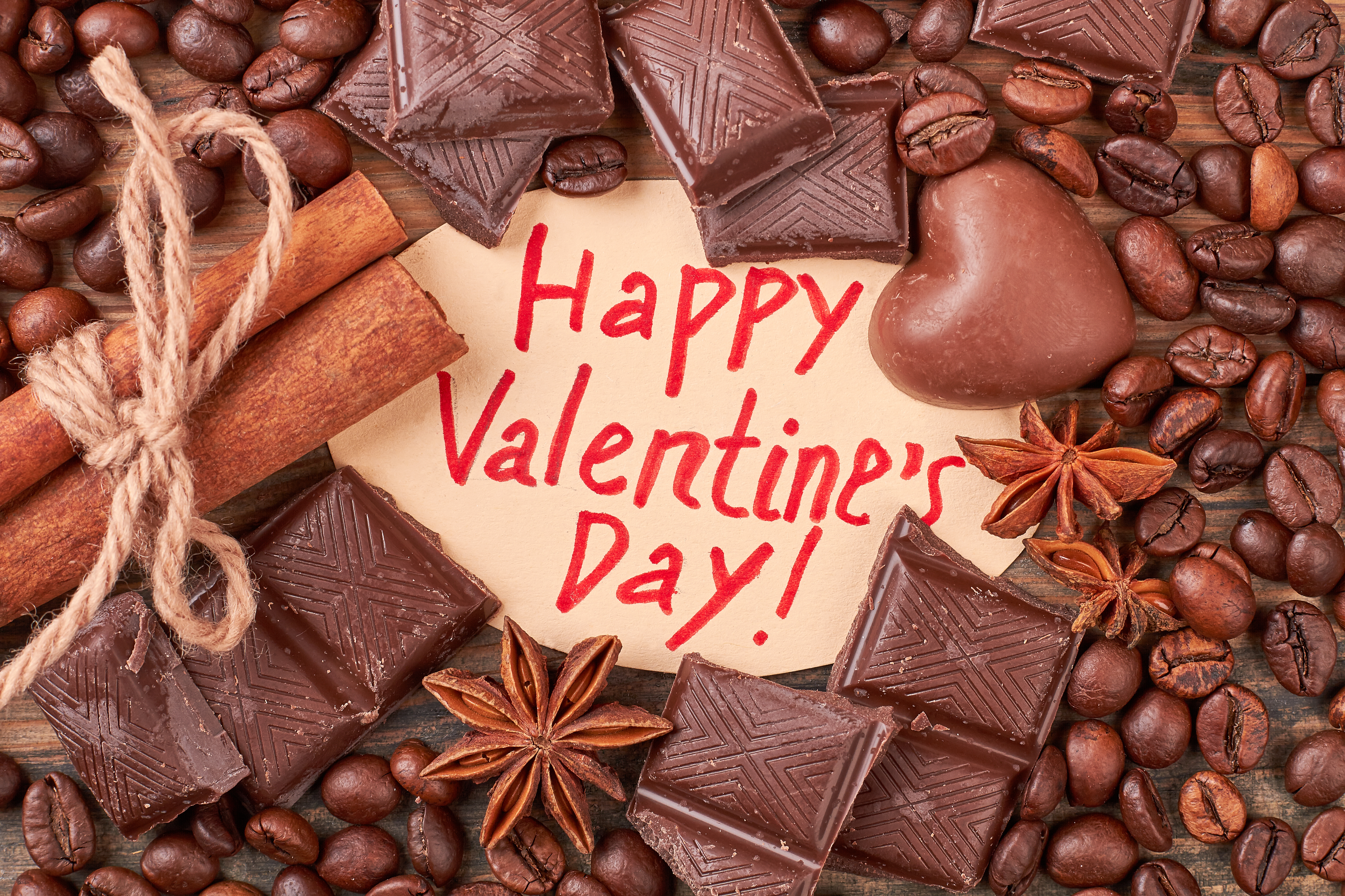 Valentine's Day card and confectionery.